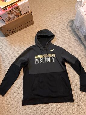 Nike Black & Gray Army West Point Pullover Hoodie Mens Large L